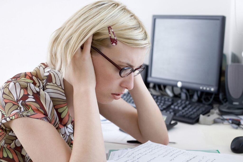 woman working under stress